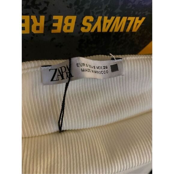 Zara, NWOT women’s contrast color pleated tube top dress size small - Picture 6 of 6